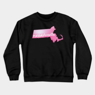 Massachusetts State Pink vector Crewneck Sweatshirt